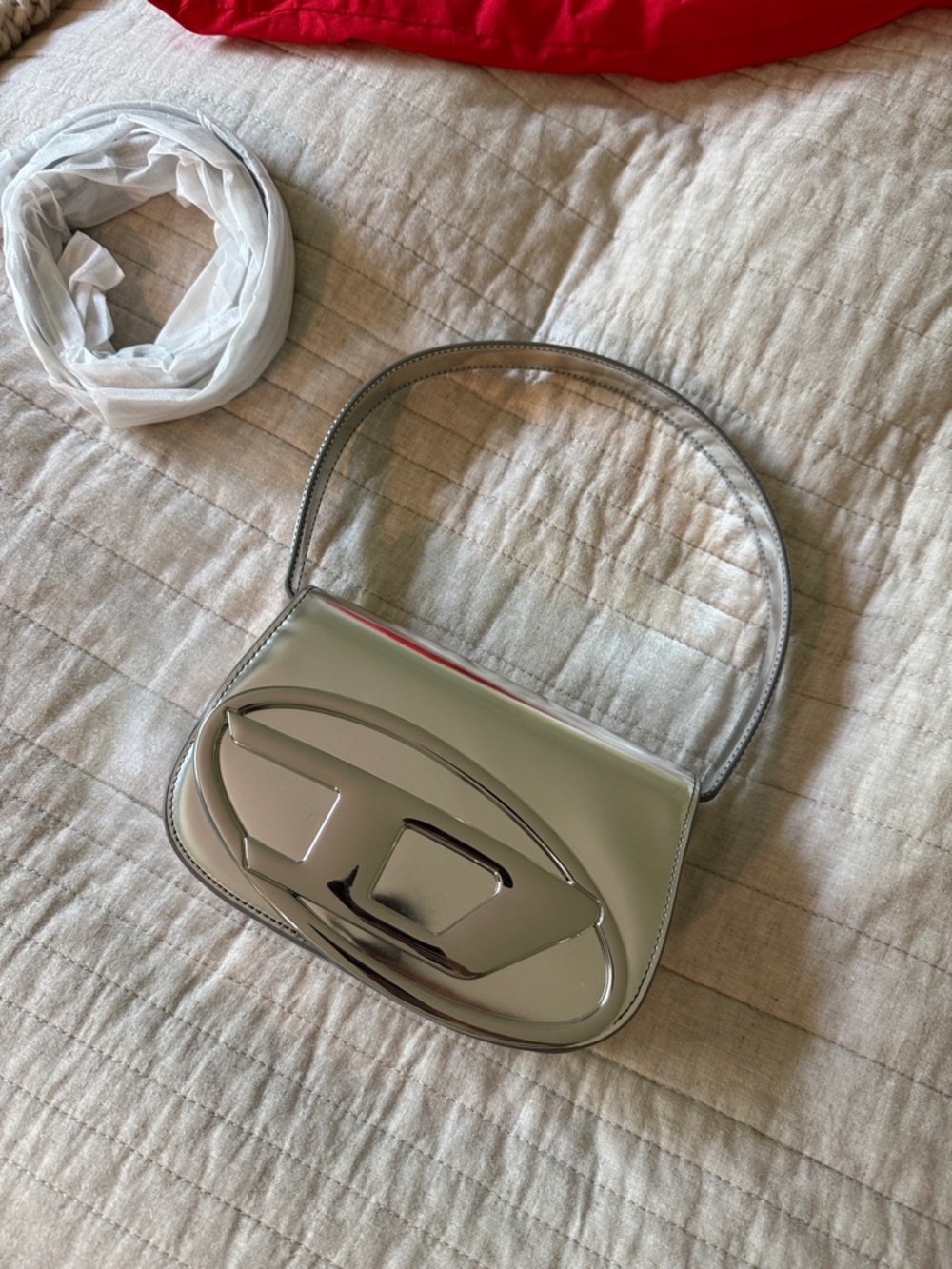 Diesel Metallic Silver Mini Shoulder Bag